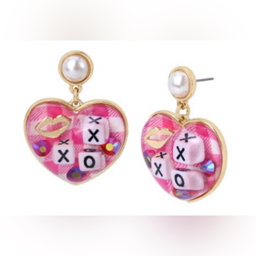 Lot of 2x NWT [Betsey Johnson] Heart Earrings & Ring Pop Keychain/Handbag Charm - Picture 3 of 16